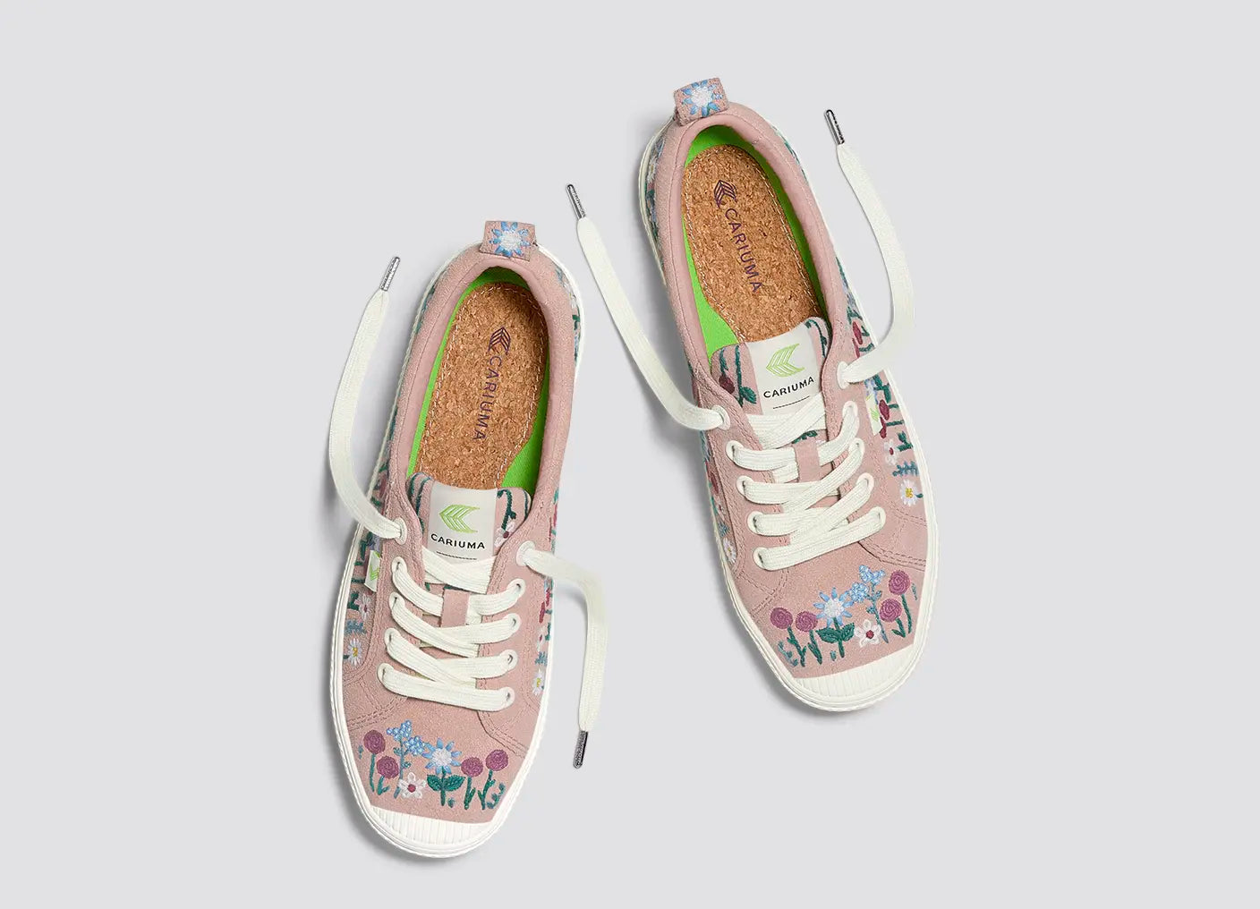 OCA Low Rose Suede Embroidered Flowers Sneaker