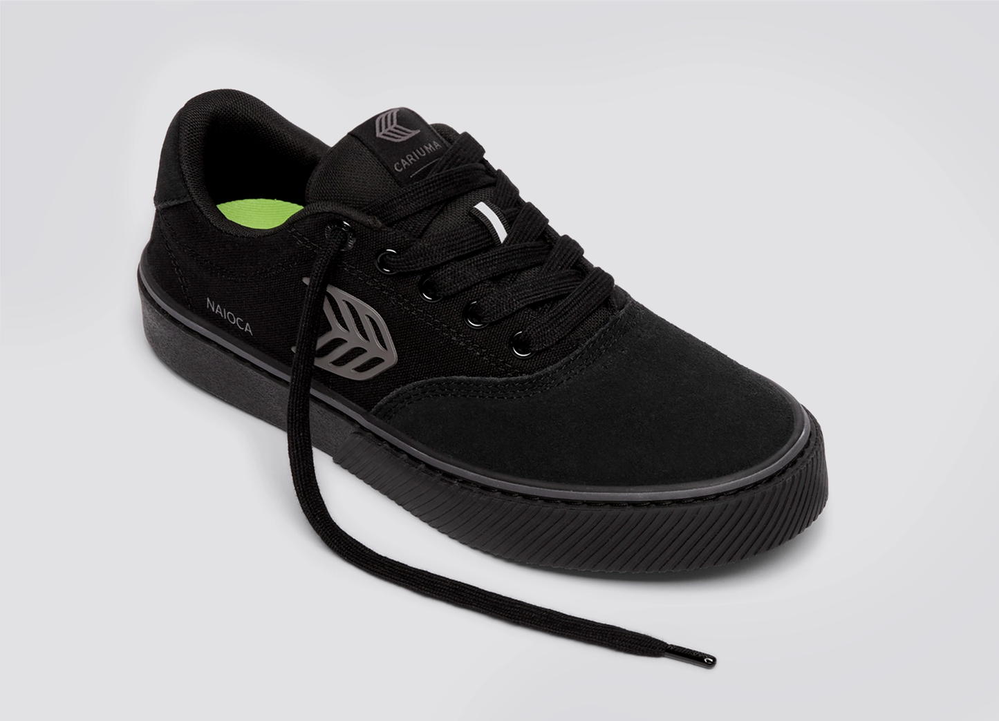 NAIOCA Stripe Suede and Canvas Black Magnet logo